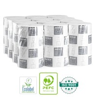Rouleau essuie-mains Katrin 2 plis avec alimentation centrale.