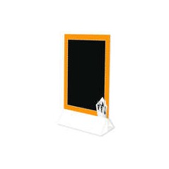 PAQ.3CHEVALET TABLE 15X22CM COUVERT ORANGE + SOCLE BLANC