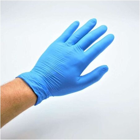 100 GANT NITRILE BLEU NON POUDRE M 7/8