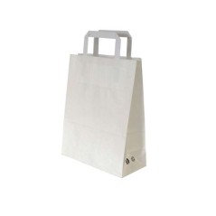 250 SACS CABAS KRAFT POIPAP BLANC 26 + 17 X 25 CM 70 g