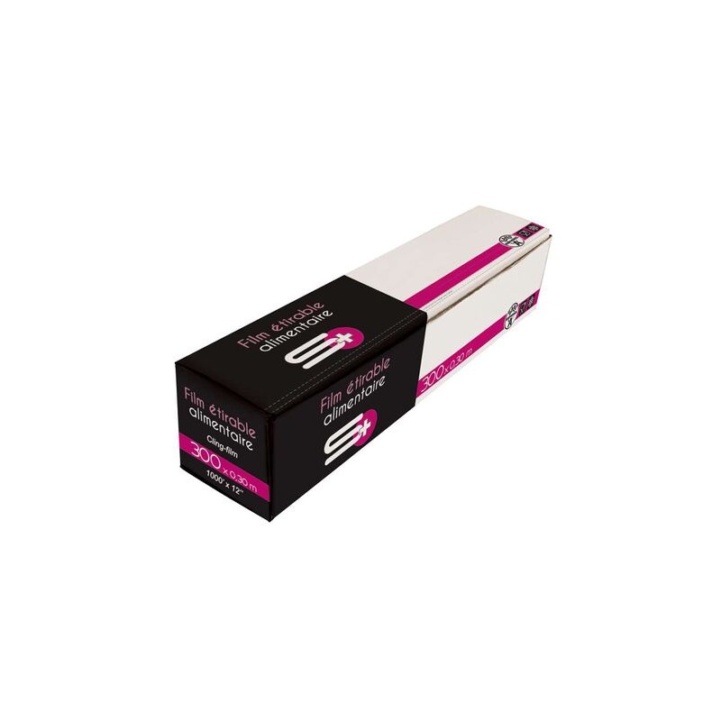 BOITE FILM ETIRABLE NOIR ET VIOLET 0,45X300M 9 MIC