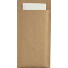 240 POCHETTES CELI-OUATE KRAFT BRUN 39X39 BLANC