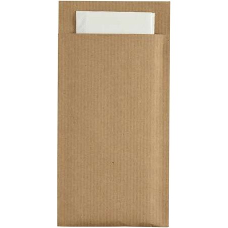 240 POCHETTES CELI-OUATE KRAFT BRUN 39X39 BLANC