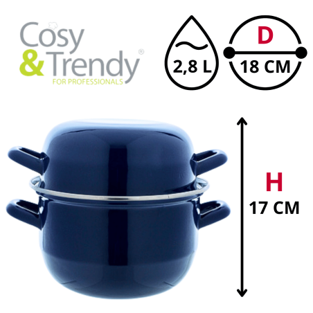 Cocotte à Moules HORECA Bleu 2,8L - 18 cm