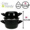 Mini COCOTTE À MOULES NOIR - [ø12CM/0,9L] - ÉMAILLÉ