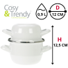 Mini Cocotte à Moules Cosy & Trendy Blanche - Acier Émaillé 12 cm