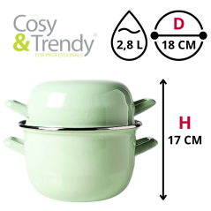 Cocotte à Moules Cosy and Trendy Menthe 2,8L - 18 cm