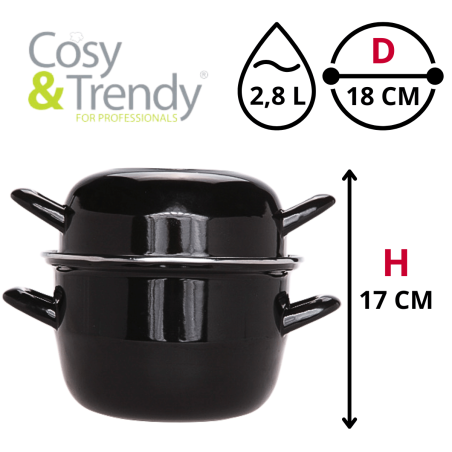 Cocotte à Moules Cosy and Trendy Noire 2,8L - 18 cm