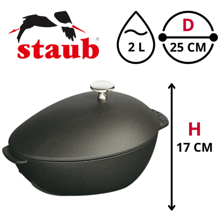 Moulière en Fonte Staub Noir 25 cm - 2L