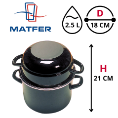 Cocotte à Moules avec Couvercle MATFER 2,5L - Noir