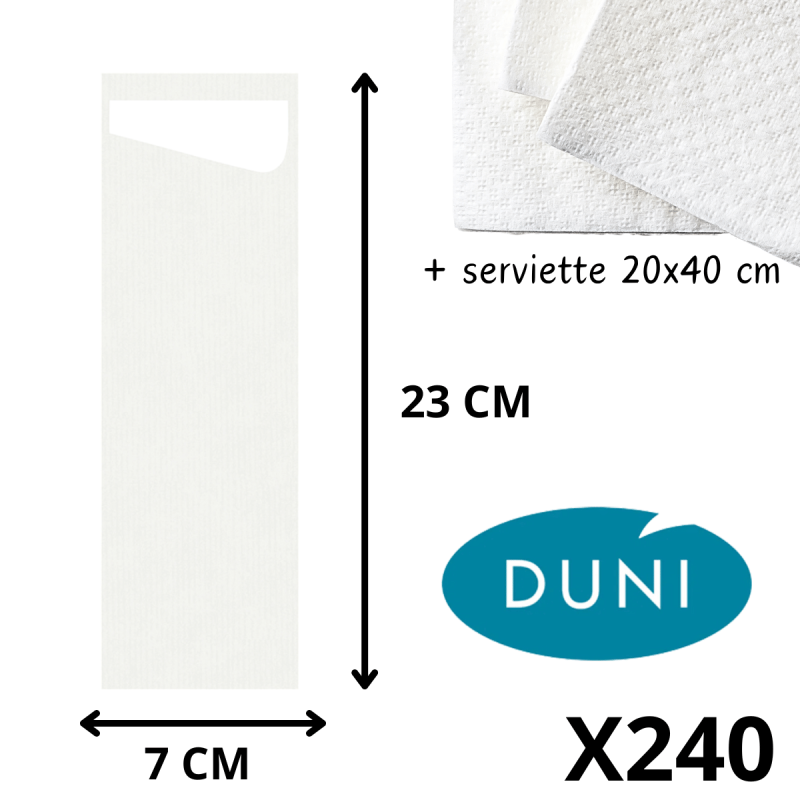 Sacchetto® Slim Blanc avec Serviette Dunisoft® - 7 x 23 cm