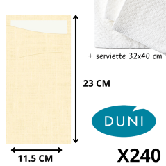 Sacchetto® Crème avec Serviette Dunisoft® - 11,5 x 23 cm