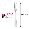 Fourchette à dessert : (180 mm) - Acier inoxydable / Vieux Paris Satiné