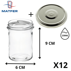 Verrine Bonta avec Couvercle 23 cl Ø 6 cm H 9 cm