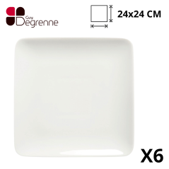 Assiette Carrée 24 x 24 cm - Collection Modulo Blanc