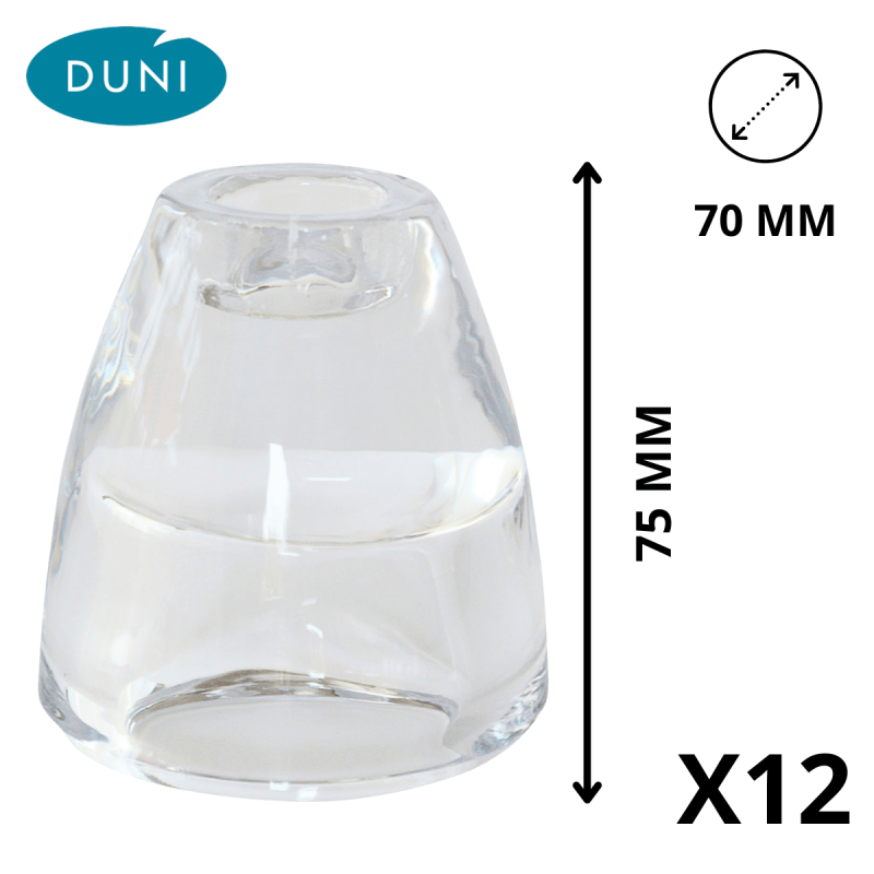 Bougeoir 2 en 1 [ 75 x Ø 70 mm ] - Transparent (Lot de 12)