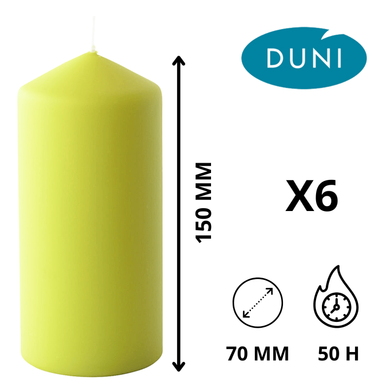 Bougie Cylindre Blanc 150 x Ø 70 mm - (Lot de 10) - Durée 50