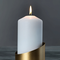 Bougie Cylindre Blanche 150 x Ø 70 mm - (Lot de 6) - Durée 50h - Allumée