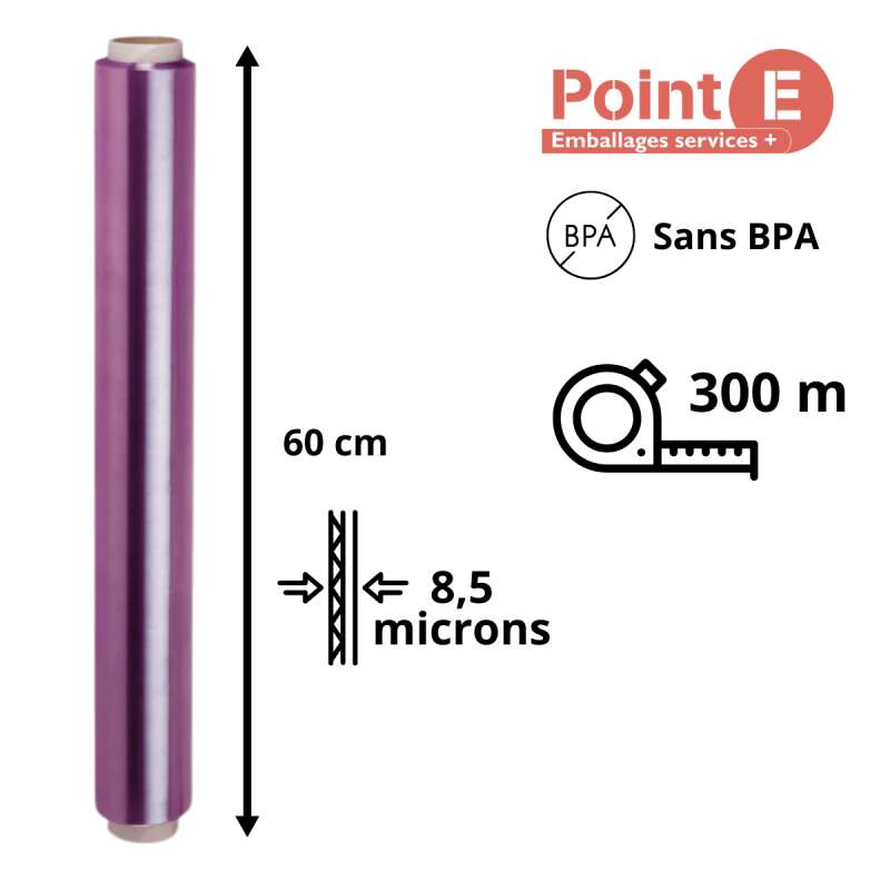 Recharge Film Étirable 60 cm x 300 m - 8,5 Microns