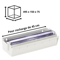Dérouleur Plastique pour Film Étirable et Aluminium - 45cm - Vue avec ses caractéristiques