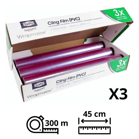 Recharge Film Alimentaire Wrapmaster 45 cm (3 x 300 m)