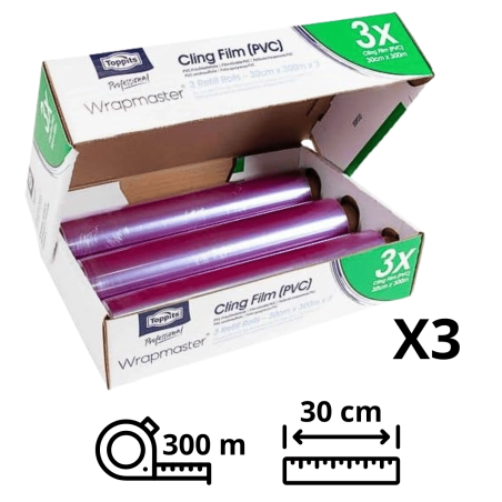 Recharge Film Alimentaire Wrapmaster 30 cm (3 x 300 m)