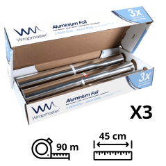 Recharge Papier Aluminium Wrapmaster - 45 cm x 90 m (Lot de 