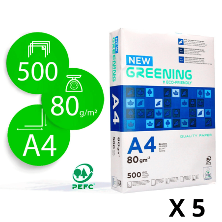 Papier Multifonction A4 Liderpapel Greening - X 5 Ramettes.