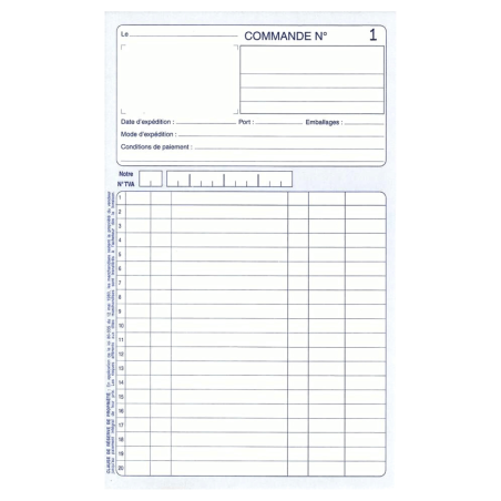 Carnet de Commande ELVE - Format A5 (210 x 140 mm) - Autocop