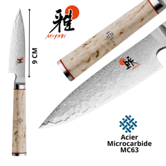 Miyabi 5000 MCD Shotoh - Couteau d’Office Japonais - Lame 9 cm - Vue principale rapproché - manche - lame - dimension