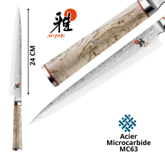 Miyabi 5000 MCD Sujihiki - Couteau à Trancher Japonais - Lame 24 cm - Vue de face en détails