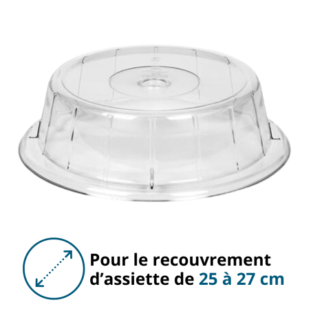 Cloche Assiette "Cristal" 25/27 - Protection pour Vos Plats - Vue globale sur fond blanc