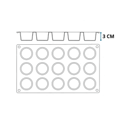 Moule à 15 Mini Muffins Gastroflex - Matfer