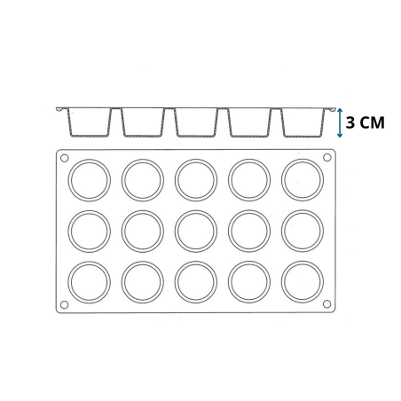 Moule à 15 Mini Muffins Gastroflex - Matfer