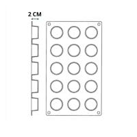 Gastroflex - 15 Petits Fours Ronds Ø 4 cm - Matfer - Vue schématisé