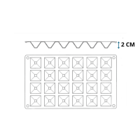 GASTROFLEX Plaque GN 1/3 - 24 Pyramides 3,5x3,5x2 cm - Matfer - Vue Schématisé