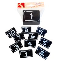 Chevalets de Table - Noir - « À la Craie » (N°1 à 10) – Lot de 10 - Vue éclatée