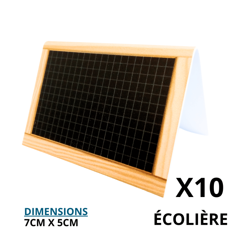 Chevalet PVC Neutre - Écolière – 7X5CM (Lot de 10)