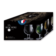 Lot de 6 Verres à Liqueur Déguster Bord Or - La Rochère - Packaging