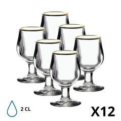 Lot de 6 Verres à Liqueur Déguster Bord Or - La Rochère - Lot de 12