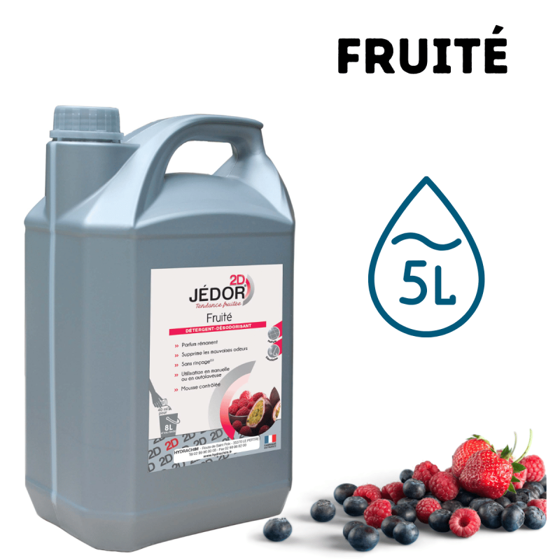 JEDOR 2D -FRUITÉ - [5L] - Nettoyant Désodorisant Professionnel