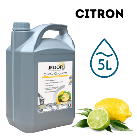 JEDOR 2D - CITRON - [5L] - Nettoyant Désodorisant Professionnel - Vue de face