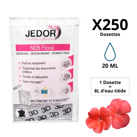 JEDOR 3D - FLORAL - [250X20ML] - Détergent / Désinfectant en Dosettes