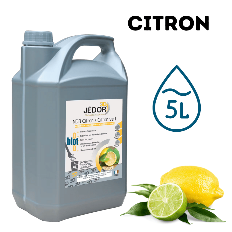 JEDOR 3D - CITRON - [5L] - Détergent Désinfectant Professionnel