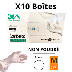 Gants Latex Non Poudrés - Taille M - [Lot de 10 Boîtes de 100]