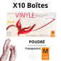 Gants Vinyle Naturel Poudrés - Taille M - [Lot de 10 Boîtes de 100]