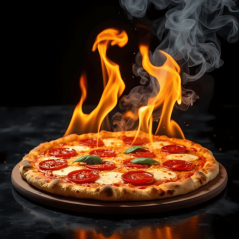 Secret de Flambage BIO COOKAL THYM - 200 ml - Combustion sur une pizza