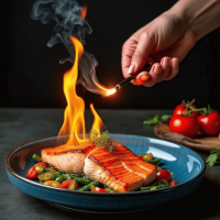 Poisson sublimé avec le flambage au thym Cookal
