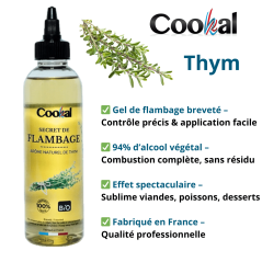 Gel de flambage BIO Cookal THYM 200 ml pour une saveur méditerranéenne