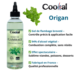 Gel de flambage BIO Cookal ORIGAN 200 ml pour une saveur méditerranéenne intense